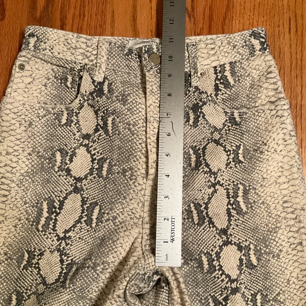 Zara Women Premium Denim Collection Jeans, Grey Snake Print, 5-Pocket, Sz 4 - Picture 14 of 15